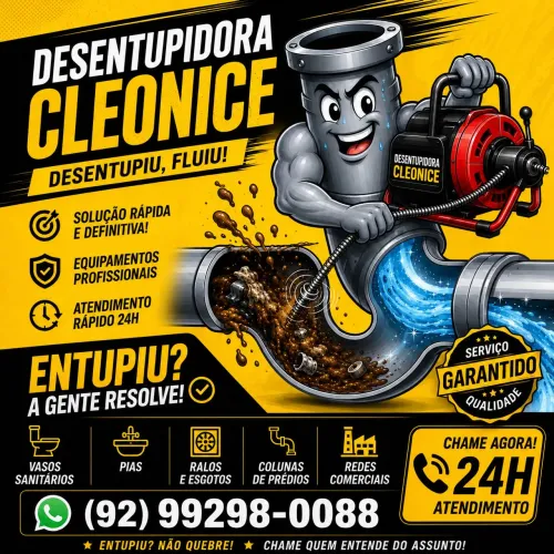Desentupidora cleonice soluções imediata, desentupimento em geral, desentupidor 24:horas
