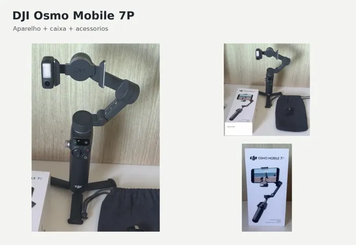 Estabilizador DJI Osmo Mobile 7P com caixa e acessórios