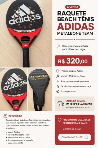 Raquete Beach tênis Adidas metalbone team