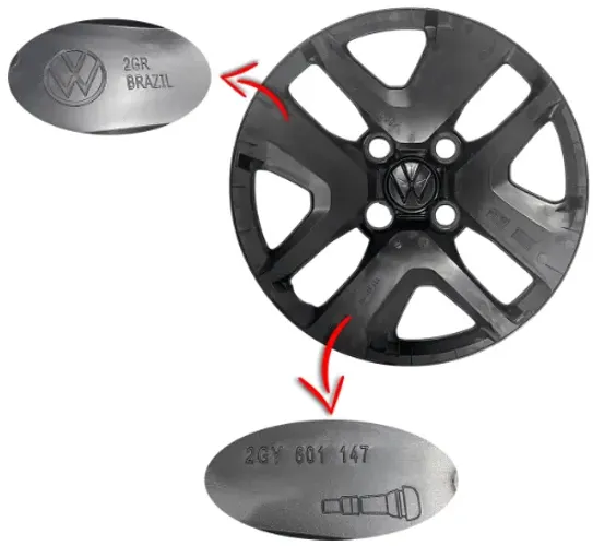 kit 4 UND Calota Original Volkswagen Aro 15 Tera 2026 / 2gy6011475kt