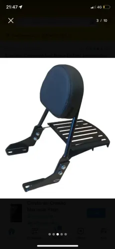 Sissy bar com suporte bagageiro e baú + suporte de alforges interceptor 650.