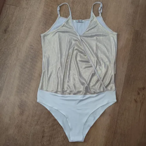Body Feminino Holin Stone Dourado Metalizado Alça Regulável Tam P (veste M)