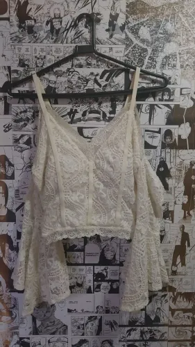 Cropped de renda