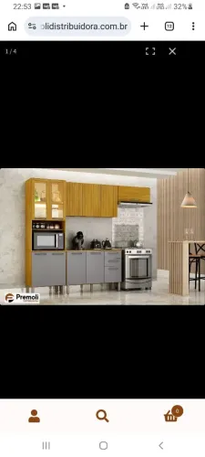 Cozinha Malta 2.66cm Cinamomo/Cinza Chf Moveis