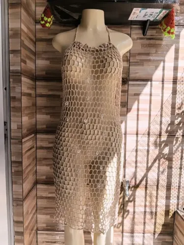 Saída de praia de crochê tamanho G 