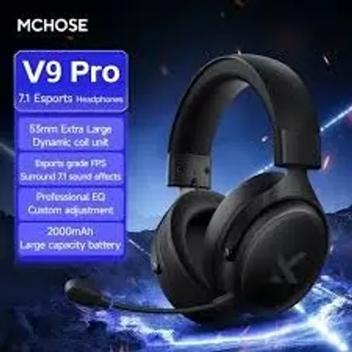 Headset Gamer SEM FIO MCHOSE V9 Pro Preto e Cinza