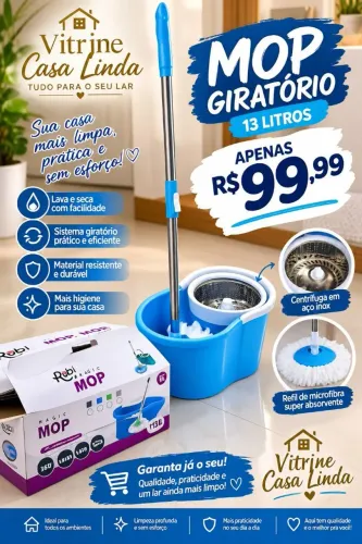 Mop Giratório 360? | 13 Litros - entregamos em toda Manaus- pagamento na Hr