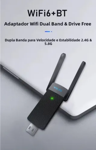 Adaptador Wi-Fi e Bluetooth dual band