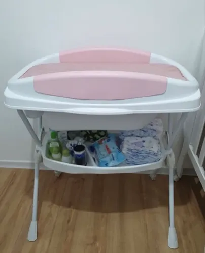Banheira com trocador portátil - rosa