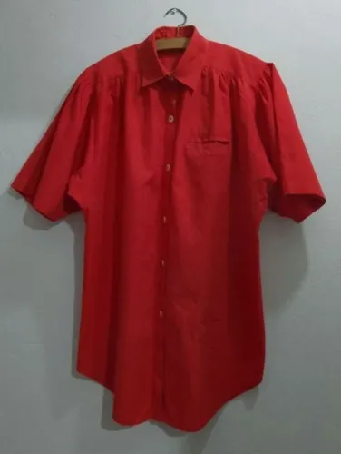 Camisa feminina vintage oversized vermelho anos 80