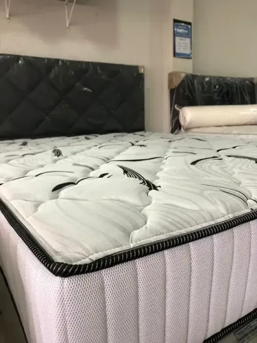 Cama Premium de Casal Ortobom Preta Completa