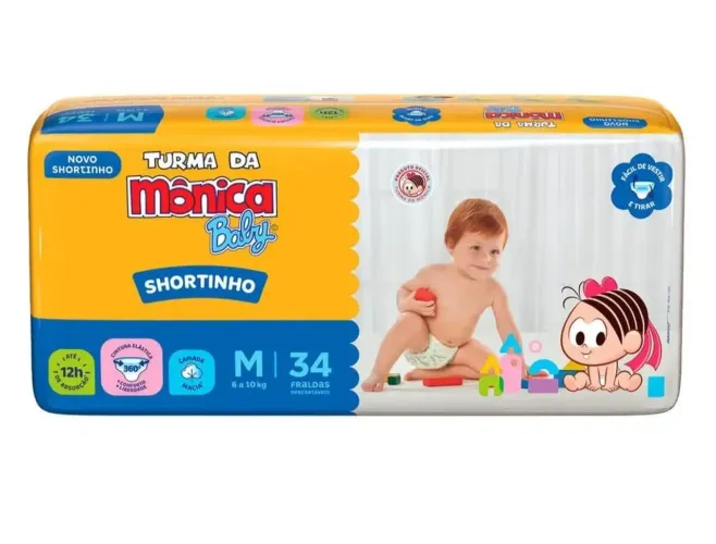 Fralda Turma da Mônica Shortinho