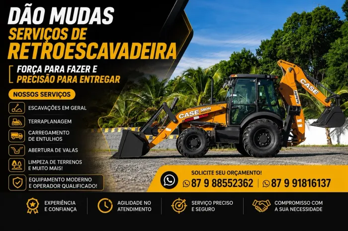 Locação de retroescavadeira