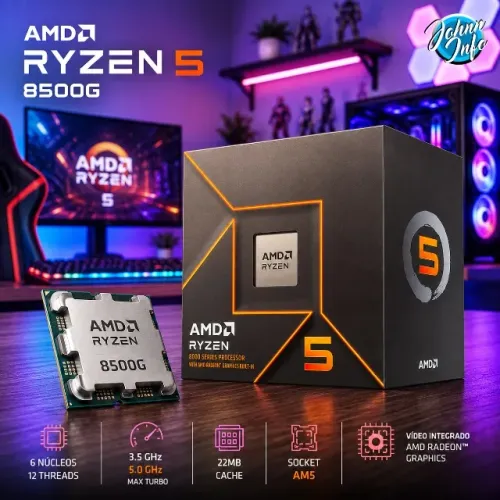 Processador AMD Ryzen 5 8500G AM5 3.5Ghz ( 5.0GHz Max) 22MB Cache S/ Cooler