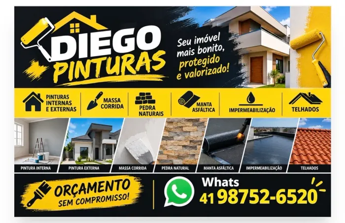Manta asfáltica e pinturas
