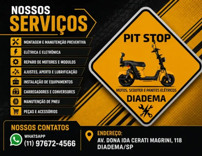 ASSISTÊNCIA TÉCNICA DE MOTOS, SCOTTER, BICICLETAS E PATINETES ELETRICOS