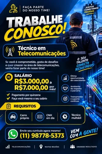 Técnico em Telecomunicações - FTTH/FTTA