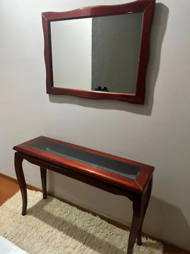 Espelho com Aparador em Mogno