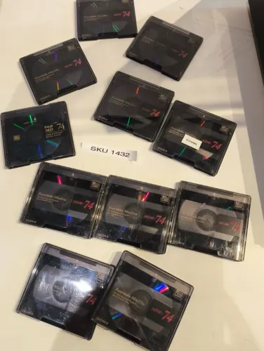  Lote de Mini Discs (MD) da Sony, com capacidade de 74 minutos. USADO COM MÚSICAS