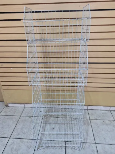 Cesto Expositor Triplo P/ Lojas Conainer 3 Cestos Aramado