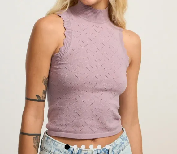 Blusa de trico renner gola alta lilas