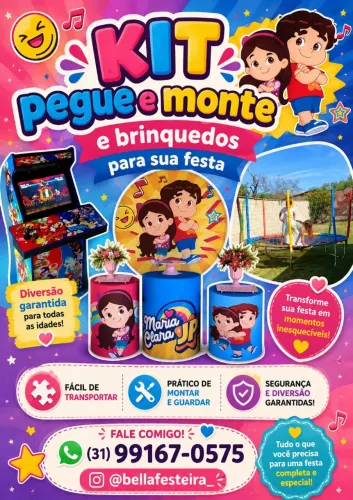 Kit pegue e monte & aluguel de brinquedos