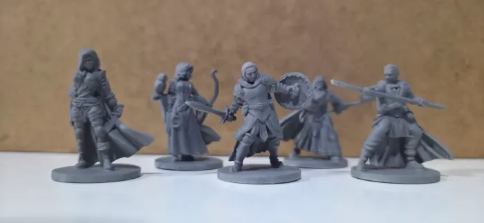 Kit Party 5 Miniaturas RPG de Mesa Resina 3D - Aventureiros D&D Tormenta (Com Primer)