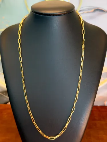 Cordão de ouro Cartier elo baguete oco 7g ( LOJA )