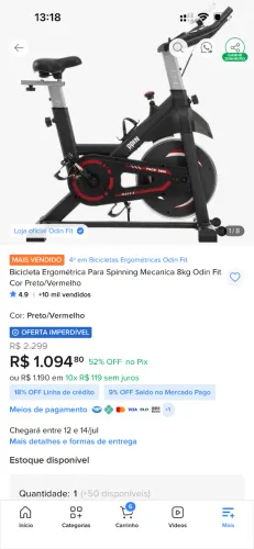 Bicicleta ergométrica spinning