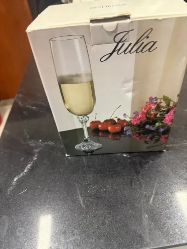 Jogo 6 Taças Champanhe Cristal Bohemia Julia 180ml