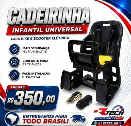 Cadeirinha infantil para scooter e bike elétrica 