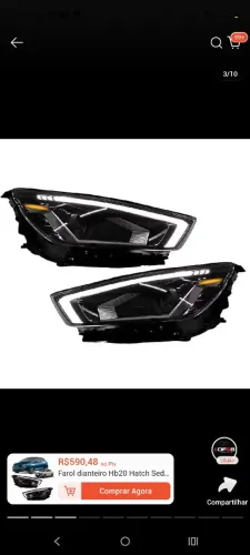 Vendo ou troco farol de led, quero farol comum do mesmo ano