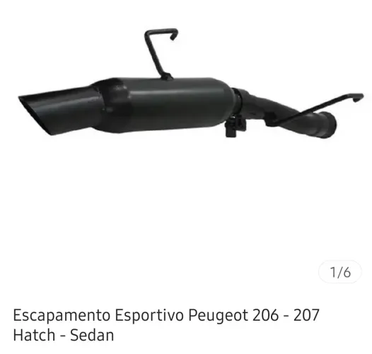 Abafador esportivo peugeot 206