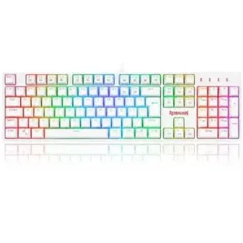 TECLADO OPTICO GAMER REDRAGON BRAHMA PRO RGB BRANCO SWITCH AZUL