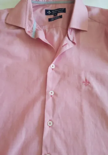 camisa masculina juvenil rosa dudalina - 2