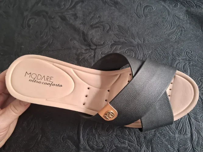 Tamanco Modare Ultra conforto tiras cruzadas preto 37