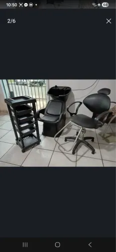 Cadeira e lavatório para salão