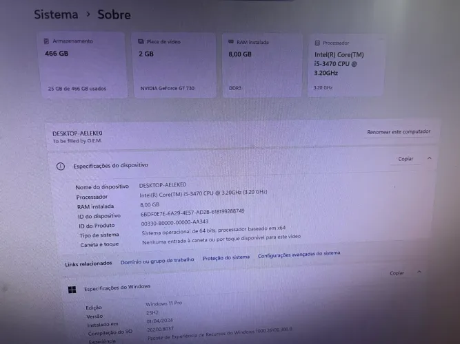 Pc game i5 completo tela de 22