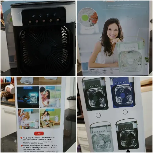 Mini ventilador com humidificador