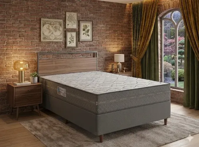 Base Casal Com Colchão D45 Orthomax Oferta Especial