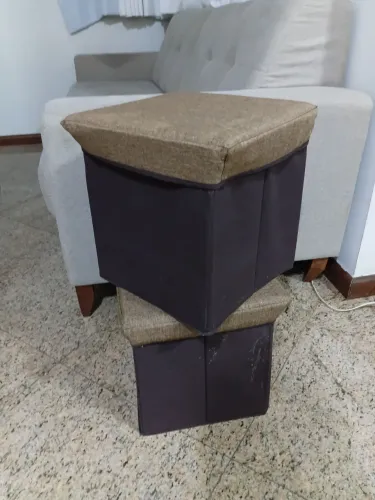 Mini baús-assento (tecido manchado)