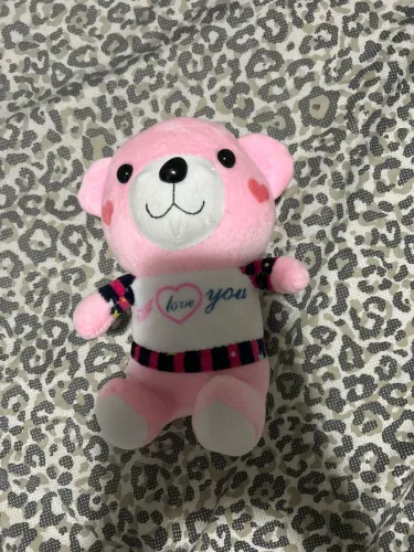 Ursinho rosa escrito i love you