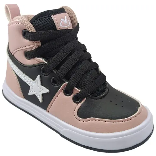 Tênis Infantil Feminino Cano Alto Basquete Bota Via Vip VV3601PR