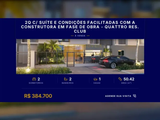 Quattro Residencial Clube: Apartamento com Suíte e Lazer Completo no Jardim Limoeiro