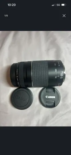 **Canon EF 75-300mm f/4-5.6 III**, projetada para câmeras DSLR da linha Canon EOS