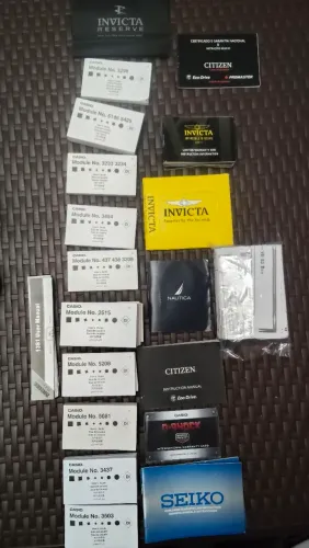 Certificados e Manuais de Relógios..