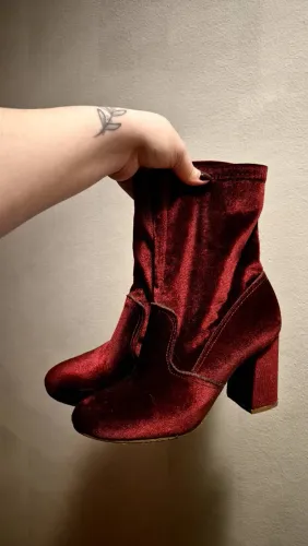 Bota veludo bordô Via Marte Tam 36