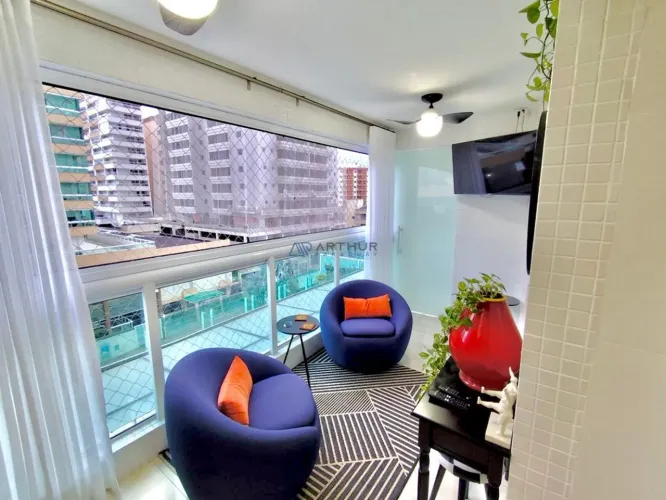 Apartamento à venda em Praia Grande com 100M² com 2 quartos sendo 1 suíte