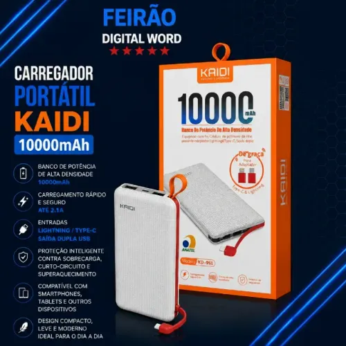 ? CARREGADOR PORTÁTIL 20.000mAh - NÃO FIQUE SEM BATERIA  ? POWER BANK TURBO - CARREGA ATÉ 