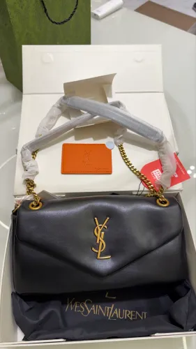 Yves Saint Laurent couro genuíno com caixa